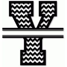 chevron split monogram y