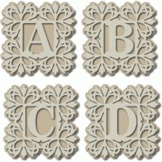 damask monogram abcd