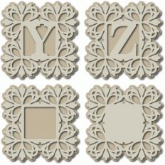 damask monogram yz blank frame