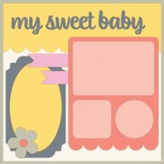 12 x 12 baby scrapbook layout