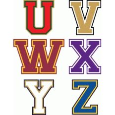 varsity alphabet  u - z