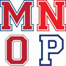 varsity alphabet  m - p