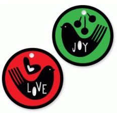 joy love circle bird tags set