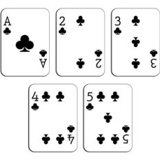 playing cards - clubs a-5