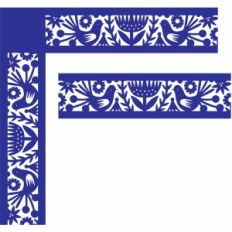 birds and flowers ornate border and corner