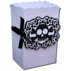 3d skull and bones favor bag