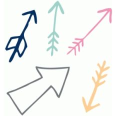 hand drawn arrow doodles set
