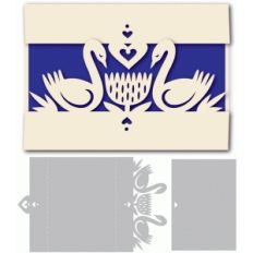 lovely swans trifold card 5 x 7