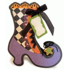 witch fancy shoe shaped large card