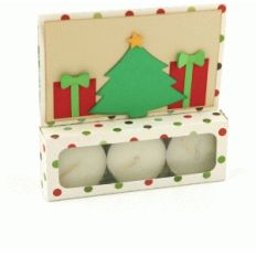 christmas tea light card with box on side