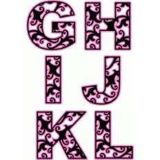 damask alphabet g-l