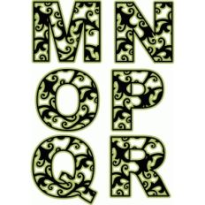damask alphabet m-r
