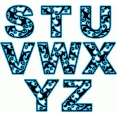 damask alphabet s-z