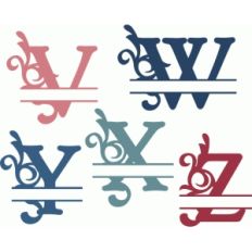 split flourish monograms v-z