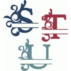 split flourish monograms s-u