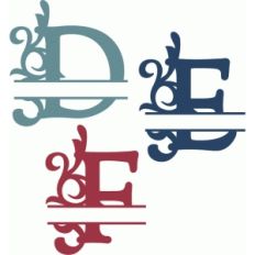 split flourish monograms d-f