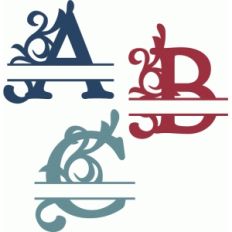 split flourish monograms a-c