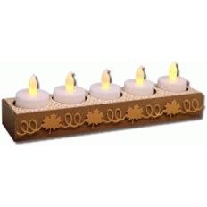 3d leaf 5 count tealight holder