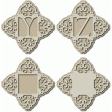 ornate monogram yz blank frame
