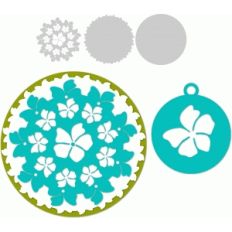 flowered, layered circle w/tag