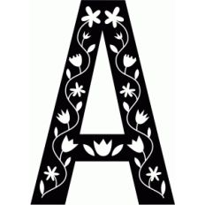 scandinavian folk decorative monogram a