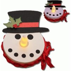 3d snowman tealight holder