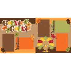 gobble gobble thanksgiving 2 page scrapbook kit