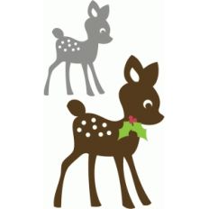 deer with christmas holly