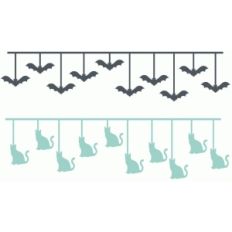 cats and bats halloween borders