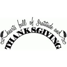 hearts filled with gratitude vinyl phrase