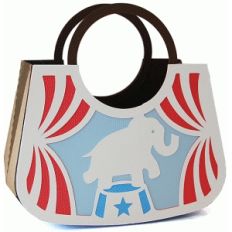 circle handle elephant purse