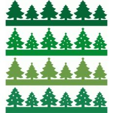 christmas trees borders set