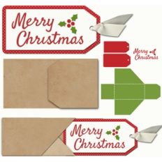 slide out merry christmas tag and envelope