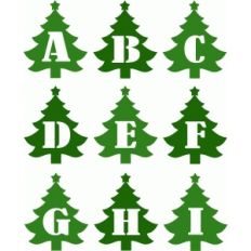 christmas tree alphabet a-i