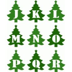 christmas tree alphabet j-r