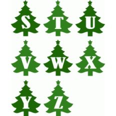 christmas tree alphabet s-z