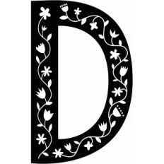 scandinavian folk decorative monogram d