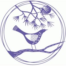 night bird in a pine tree papercut garland