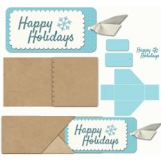slide out happy holiday tag and envelope