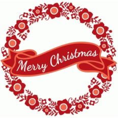 merry christmas floral wreath