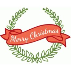 merry christmas leafy wreath