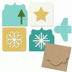 winter mini gift tags and envelope