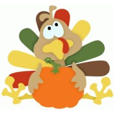 funny turkey w pumpkin