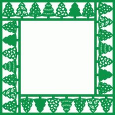 holiday trees page border frame 12 x 12