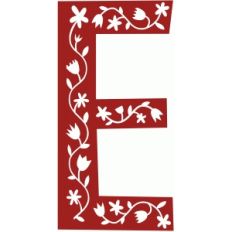 scandinavian folk decorative monogram e