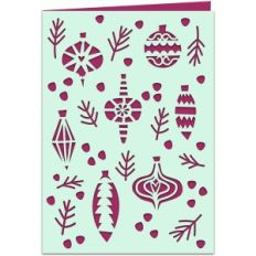 retro ornaments 7x5 winter holiday card
