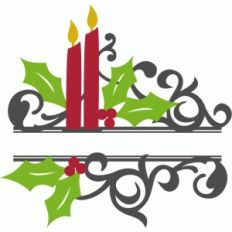 split christmas candle flourish