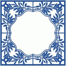 delft inspired leaf tile papercut