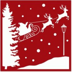 santa sleigh 12x12 scene