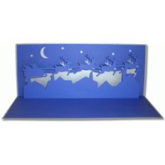 santa and reindeer pop-up card